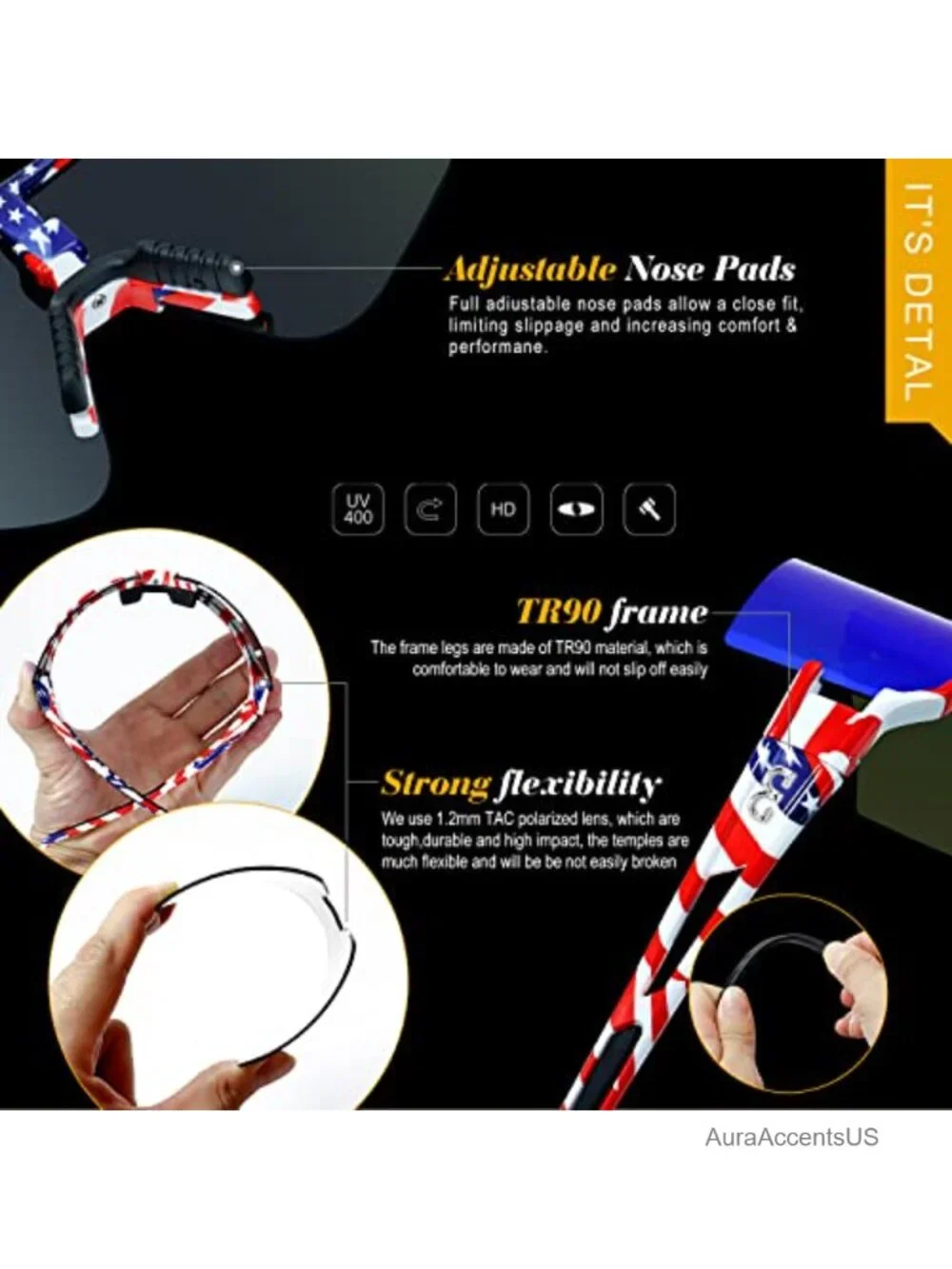 Polarized UV400 Sports Sunglasses Cycling Running Fishing Glasses Lightweight